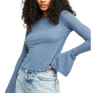 Free People Chambray Bell Sleeved Top